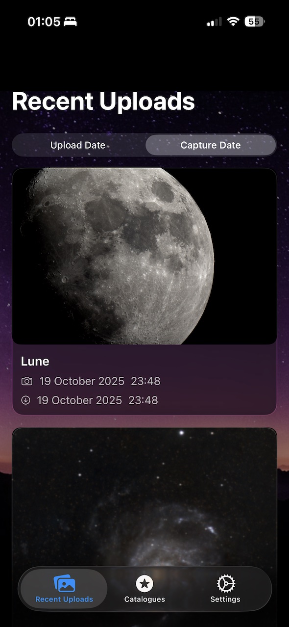 AstroCollect - Recent Uploads Feed