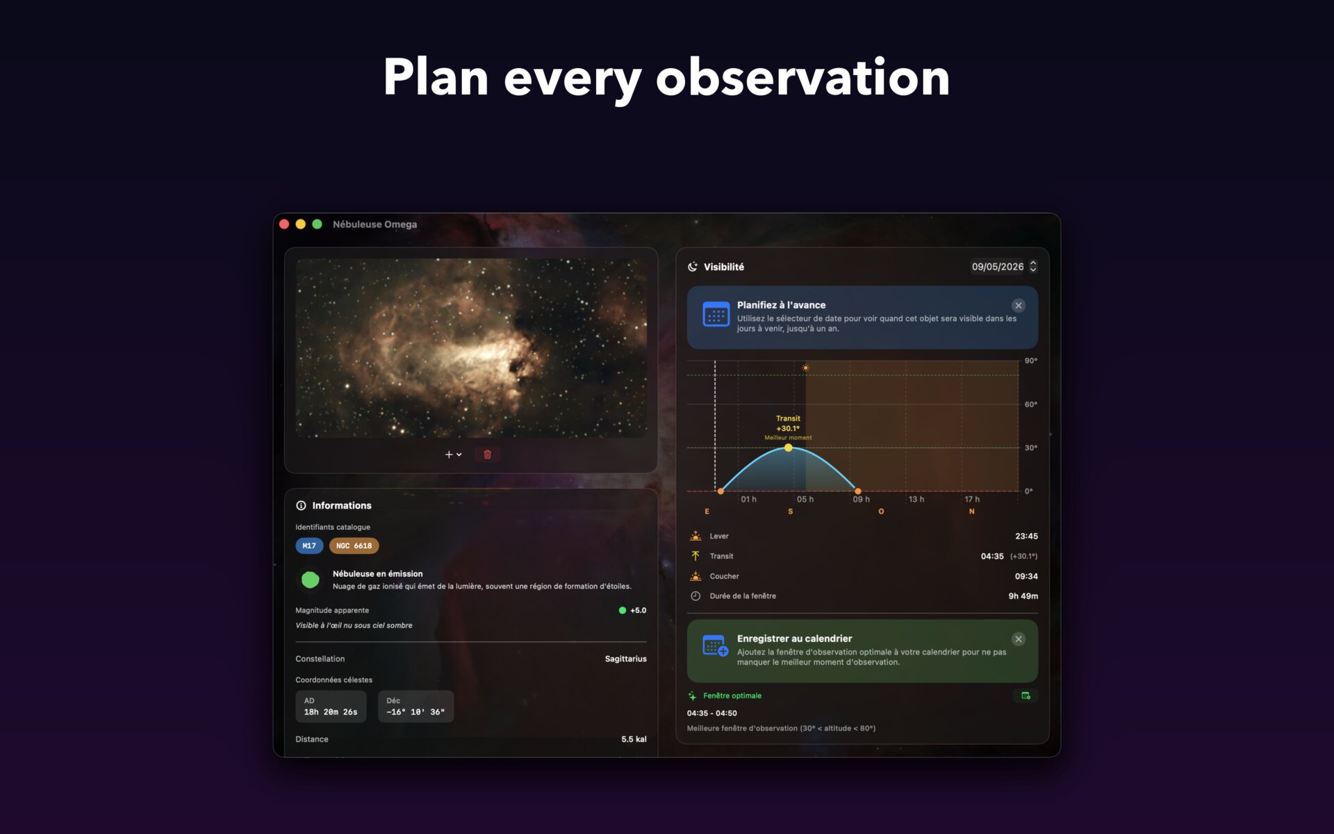 AstroCollect on Mac — Plan every observation