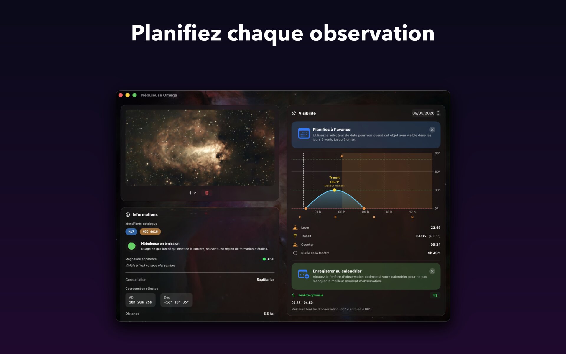 AstroCollect sur Mac — Planifiez chaque observation